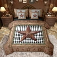 thumbnail image 1 of jejeloiu Rustic Western Cowboy 7 Pieces Bedding Comforter Set,Texas Stars Full Bedding Set For Boys Teens Reversible, 1 of 8