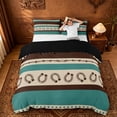 thumbnail image 1 of jejeloiu Rustic Western Horseshoe Duvet Cover Set Kids,Vintage Cowboy Print Bedding Full,Reversible,3-Piece(No Comforter), 1 of 6