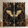 thumbnail image 1 of jejeloiu Rustic Wild Moth Curtains Pack of 2 (42x84 Each),Vintage Flower Floral Curtains Blackout,Beige Stars Print Bedroom Curtains For Kids,Luxury Bedroom Decor, 1 of 6