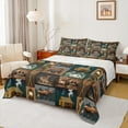 thumbnail image 1 of jejeloiu Rusticd Lake House Twin Sheet Sets,Happy Camping Camper Car Twin Fitted Sheet,Jungle Bear Deer Flat Sheet For Adult,Luxury Bedroom Decor,3pcs, 1 of 7