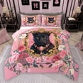 thumbnail image 1 of jejeloiu Safari Animal Cheetah Queen Comforter Set,Cute Flower Bedding Sets,Pink Country Floral Bedding Comforter Set For Girls Teens,Luxury Bedroom Decor Reversible,3-Piece, 1 of 8