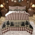 thumbnail image 1 of jejeloiu Safari Animals Bear Bedding Comforter Set,Rustic Farmhouse Cabin Twin Comforter Sets,Red Beige Checkered Bedding Set For Teens,Microfiber Bedroom Decor,2pcs, 1 of 8