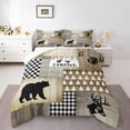 thumbnail image 1 of jejeloiu Safari Bear Moose King Size Comforter Sets,Jungle Wildlife Bedding Comforter Set,Old Barn Door Bedding Set For Boys Kids,Microfiber Bedroom Decoration Reversible,3pcs, 1 of 7