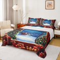 thumbnail image 1 of jejeloiu Santa Claus Full Size Sheets,Chic Christmas Gifts Bed Sheets,Green Xmas Tree Sheet Sets For Teens,Microfiber Bedroom Decor,4 Pieces, 1 of 7