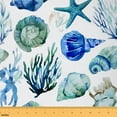 thumbnail image 1 of jejeloiu Sealife Shell Starfish Fabric by the Yard 10 Yards,Ocean Sea Theme Room Decor Fabric by the Yard,Blue Ink Painting Sewing Fabric For Boys Girls,Luxury Bedroom Decor, 1 of 6