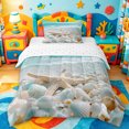 thumbnail image 1 of jejeloiu Seashell Beach Twin Comforter Sets For Girls,Starfish Ocean Bedding Set,Light Blue,Reversible,2pcs,1 Comforter and 1 Pillowcase, 1 of 7
