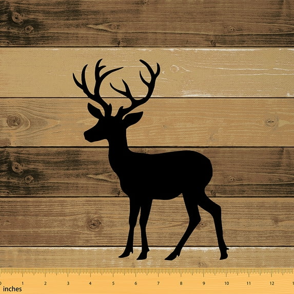 jejeloiu Sika Deer Fabric by the Yard 3 Yards,Old Bran Door Sewing Fabric,Jungle Animal Fabric for Sewing For Boys Kids,Ultra Soft Home Decor