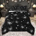 thumbnail image 1 of jejeloiu Silver Chic Butterflies Queen Comforter Set,Galaxy Starry Sky Bedding Comforter Set For Kids Reversible 3pcs, 1 of 8