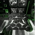thumbnail image 1 of jejeloiu Silver Game Console Twin Bedding Sets 7-Piece,Gamer Gaming Bedding Comforter Set,Modern Geometric Honeycomb Sheet Sets For Boys Kids,Breathable Bedroom Decorative Reversible, 1 of 8