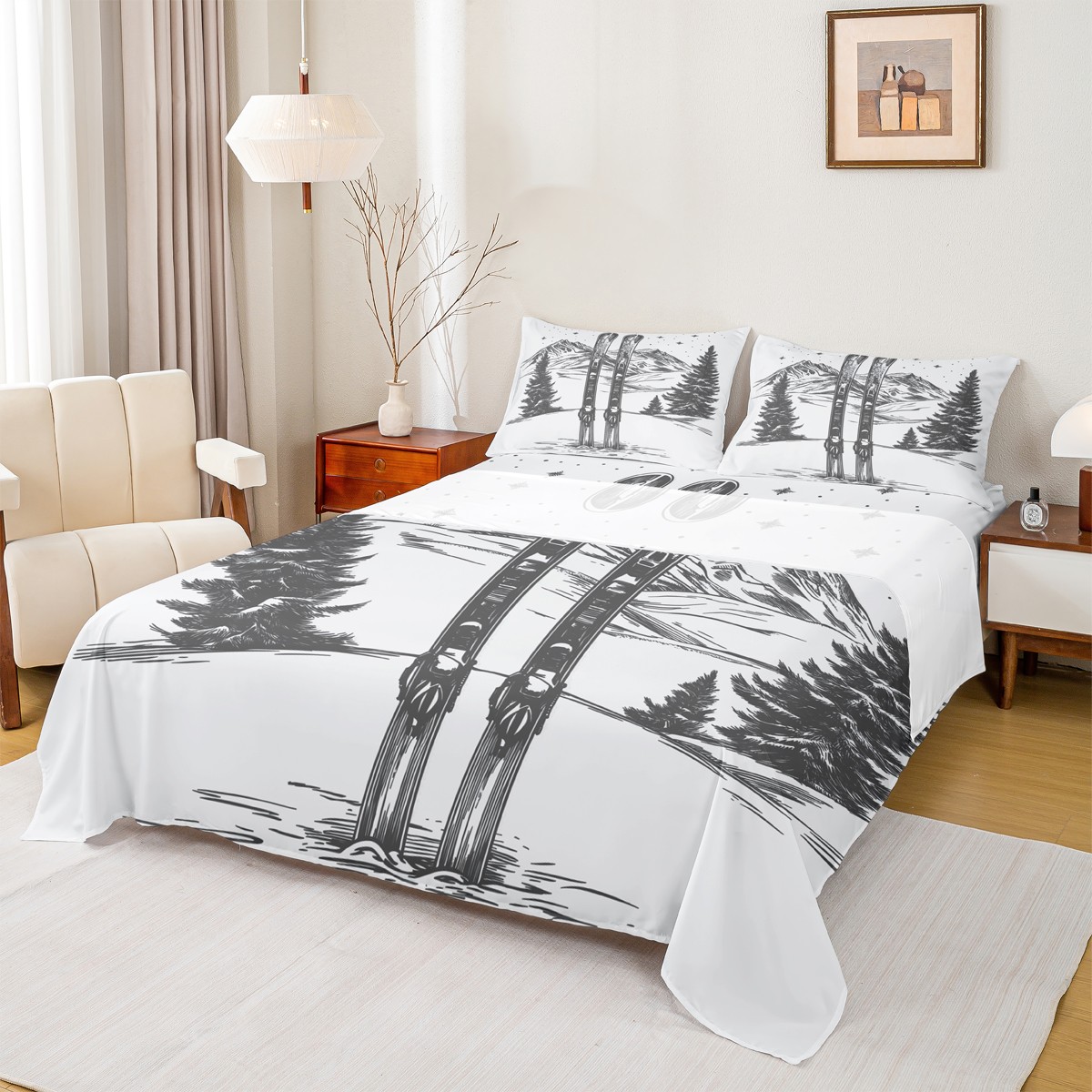 Jejeloiu Federa Per Cuscino 61x61 Cm – Paesaggio Smoky Mountain Alba – Cuscino Decorativo 3D Per Divano