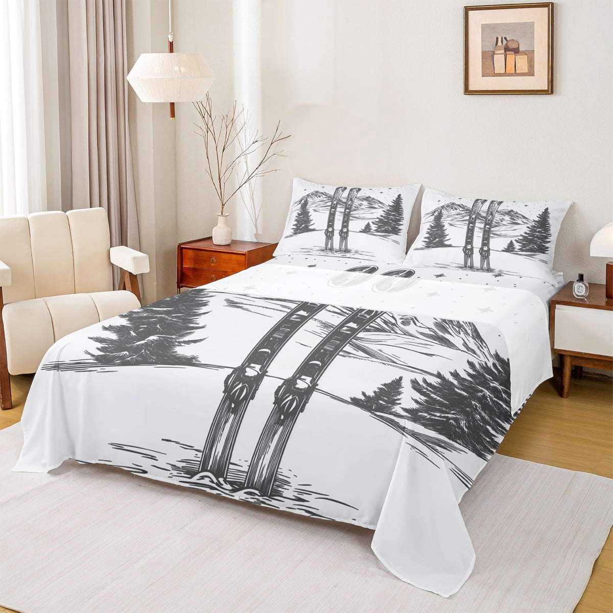 Jejeloiu Federa Per Cuscino 61x61 Cm – Paesaggio Smoky Mountain Alba – Cuscino Decorativo 3D Per Divano