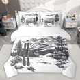 thumbnail image 1 of jejeloiu Ski Sport Game 7-Piece Bedding Comforter Set,Winter Narural Scenery King Bedding Sets,Pine Snow Mountain Scenery Bed Sheets For Men Women,Breathable Home Decor Reversible, 1 of 8
