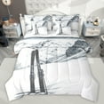 thumbnail image 1 of jejeloiu Skiing Sports 7-Piece Twin Bedding Sets,Snowboard Bedding Comforter Set,Gray White Sheet Sets For Boys Girls,Ultra Soft Home Decor Reversible, 1 of 8