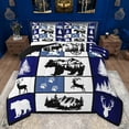 thumbnail image 1 of jejeloiu Snow Mountain Landscape Bedding Comforter Set,Bear Deer Animals Twin Comforter Sets,Blue White Bedding Set For Teens,Ultra Soft Home Decor Reversible,2 Pieces, 1 of 8