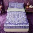 thumbnail image 1 of jejeloiu Soft Boho Zipper Twin Comforter Sets with Fitted Sheet and 2 Pillowcases For Men Women,Paisley Pattern Zipper Bedding Set,Purple White,Light Gray Reversible,4 Pieces, 1 of 7