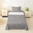 thumbnail image 1 of jejeloiu Soft Floral Twin Sheets For Girls,Diamond Pattern Bedding,Grey Blue,3pcs,1 Fitted Sheet and 1 Pillowcase, 1 of 6