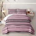 thumbnail image 1 of jejeloiu Soft Striped Twin Quilt Set For Men Women,Muted Aztec Twin Coverlet Set,Pink Black,2-Piece, 1 of 7