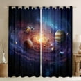 thumbnail image 1 of jejeloiu Solar System Blackout Curtains Set of 2 (52x84 Each),Cosmos Planet Window Curtains For Men Women, 1 of 6