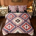 thumbnail image 1 of jejeloiu Southwestern Aztec Geometric 7-Piece Twin Bedding Sets,Rustic Western Boho Bedding Comforter Set,Beige Red Deepblue Sheet Sets For Teens,Ultra Soft Home Decor Reversible, 1 of 8