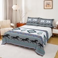 thumbnail image 1 of jejeloiu Southwestern Aztec Horse King 4-Piece Ultra Soft Sheet Set, 1 of 7