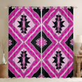 thumbnail image 1 of jejeloiu Southwestern Aztec Geometric Blackout Curtains Set of 2 (52x84 Each),Boho Exotic Style Window Curtains,Pink Black Curtains and Drapes For Men Women,Super Cozy Room Decor, 1 of 6