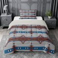 thumbnail image 1 of jejeloiu Southwestern Aztec Print Twin Comforter Sets,Nautical Tribal Bedding Set For Boys,Blue Brown,Light Gray Reversible,2pcs,1 Comforter and 1 Pillowcase, 1 of 7