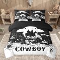 thumbnail image 1 of jejeloiu Southwestern Cowboys 7-Piece Bedding Comforter Set,Vintage Splashing Ink Artwork King Bedding Sets,White Black Bed Sheets For Boys Teens,Ultra Soft Home Decor Reversible, 1 of 8