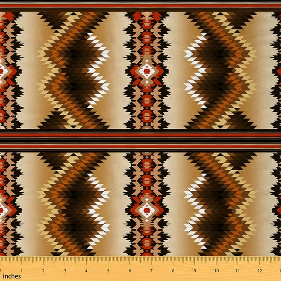 jejeloiu Southwestern Geometric Fabric by the Yard 5 Yards,Retro Boho Fabric for Sewing,Indian Tribal Geometric Home Decor Fabric by the Yard,Luxury Bedroom Decor