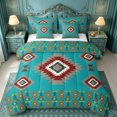 thumbnail image 1 of jejeloiu Southwestern Tribal 7-Piece Twin Bedding,Geometric Print Bedding Comforter Set For Boys,Turquoise Red,Reversible, 1 of 7