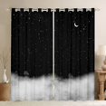 thumbnail image 1 of jejeloiu Space Starry Black Out Curtains,Gradient Black White Curtains Pack of 2 (42x63 Each),Modern Aesthetic Art Bedroom Curtains For Teens,Microfiber Bedroom Decor, 1 of 5