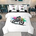 thumbnail image 1 of jejeloiu Speed Game 7-Piece Twin Bedding Sets,Racing Motor Biker Bedding Comforter Set For Men Women Reversible, 1 of 8