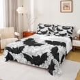 thumbnail image 1 of jejeloiu Spider Webs Queen Sheet Sets,Halloween Theme Flat Sheet,Black White Queen Fitted Sheet For Boys,Breathable Home Decor,4pcs, 1 of 7