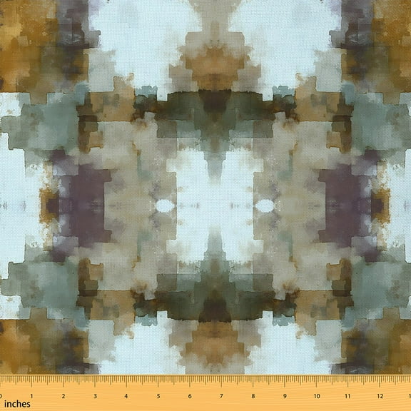 jejeloiu Splash Ink Fabric by the Yard 1 Yard,Tie-Dye Art Home Decor Fabric by the Yard,Brown Splatter Ink Sewing Fabric,Ultra Soft Bedroom Decor