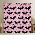 thumbnail image 1 of jejeloiu Spooky Bats Black Out Curtains,Happy Halloween Curtains Pack of 2 (42x63 Each),Pink Black Bedroom Curtains For Boys Kids,Luxury Bedroom Decor, 1 of 6