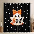 thumbnail image 1 of jejeloiu Spooky Ghost Curtains Pack of 2 (42x84 Each),Halloween Theme Curtains Blackout,Orange Dot Bowtie Bedroom Curtains For Girls Boys,Super Cozy Room Decor, 1 of 5