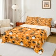 thumbnail image 1 of jejeloiu Spooky Ghost Pumpkin Bed Sheets,Happy Halloween King Sheets,Spider Webs Bat Sheet Set,Microfiber Room Decorative,4 Pieces, 1 of 7