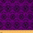 thumbnail image 1 of jejeloiu Spooky Gothic Theme Fabric by the Yard 1 Yard,Vintage Damask Print Home Decor Fabric by the Yard,Purple Skull Skeleton Sewing Fabric For Child,Microfiber Bedroom Decor, 1 of 6