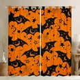 thumbnail image 1 of jejeloiu Spooky Halloween Bat Black Out Curtains,Trick Or Treat Curtains Pack of 2 (42x63 Each),Black Spider Webs Bedroom Curtains For Children,Microfiber Bedroom Decor, 1 of 5