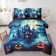 thumbnail image 1 of jejeloiu Spooky Halloween Castle 7-Piece Twin Bedding Sets,Horror Pumpkin Lantern Bedding Comforter Set,Black Bats Sheet Sets For Boys Kids,Ultra Soft Home Decor Reversible, 1 of 8