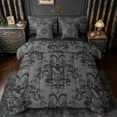 thumbnail image 1 of jejeloiu Spooky Halloween Ghost 7 Pieces Bedding Comforter Set,Bohemain Damask Floral Full Bedding Set,Victorian Baroque Flower Fitted Sheet Flat Sheet For Adult,Ultra Soft Home Decor Reversible, 1 of 8