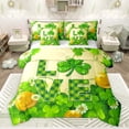 thumbnail image 1 of jejeloiu St.Patrick Day 7-Piece Twin Bedding Sets,Lucky Clover Leaf Bedding Comforter Set,Green Gold Sheet Sets For Girls Kids,Super Cozy Room Decor Reversible, 1 of 8