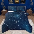 thumbnail image 1 of jejeloiu Starry Sky Queen Comforter Set,Galaxy Universe Bedding Sets,Blue White Bedding Comforter Set For Teens,Super Cozy Room Decor Reversible,3pcs, 1 of 8