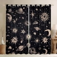 thumbnail image 1 of jejeloiu Stars Planet Moon Blackout Curtains Set of 2 (52x84 Each),Universe Galaxy Window Curtains,Beige Black Curtains and Drapes For Adults,Microfiber Bedroom Decor, 1 of 6