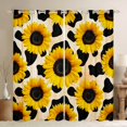 thumbnail image 1 of jejeloiu Sunflower Floral Blossom Black Out Curtains,Milk Cow Pattern Curtains Pack of 2 (42x63 Each) For Kids, 1 of 6