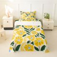 thumbnail image 1 of jejeloiu Sunny Floral Twin Sheets For Girls,Bright Print Bedding,Yellow Cream,3pcs,1 Fitted Sheet and 1 Pillowcase, 1 of 6