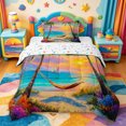 thumbnail image 1 of jejeloiu Sunset Beach Hammock Twin Comforter Sets For Girls,Palm Tree Pattern Bedding Set,Multicolor,Colorful Stars Reversible,2 Pieces,1 Comforter and 1 Pillowcase, 1 of 7
