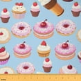 thumbnail image 1 of jejeloiu Sweet Doughnut Fabric by the Yard 5 Yards,Cute Dessert Donut Fabric for Sewing,Pink Blue Cake Home Decor Fabric by the Yard For Girl,Breathable Home Decor, 1 of 6