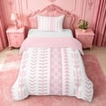 thumbnail image 1 of jejeloiu Sweet Geometric Twin Duvet Cover For Girls,Delicate Tribal Twin Bedding,Pink White,Pink Reversible,2 Pieces,1 Duvet Cover and 1 Pillowcase, 1 of 6