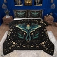 thumbnail image 1 of jejeloiu Teal Moth Butterfly Bedding Comforter Set,Boho Bohemian Style Twin Comforter Sets,Gold Snake Moon Bedding Set For Adults,Ultra Soft Home Decor Reversible,2pcs, 1 of 8