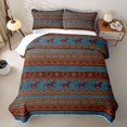 thumbnail image 1 of jejeloiu Teal Western Horse Aztec Print Bed Spread Queen Kids,Boho Farm Pattern Queen Coverlet Set,3pcs, 1 of 7